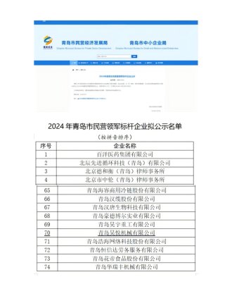 恭喜！昊悅機(jī)械獲評(píng)“青島市民營領(lǐng)軍標(biāo)桿企業(yè)”稱號(hào)